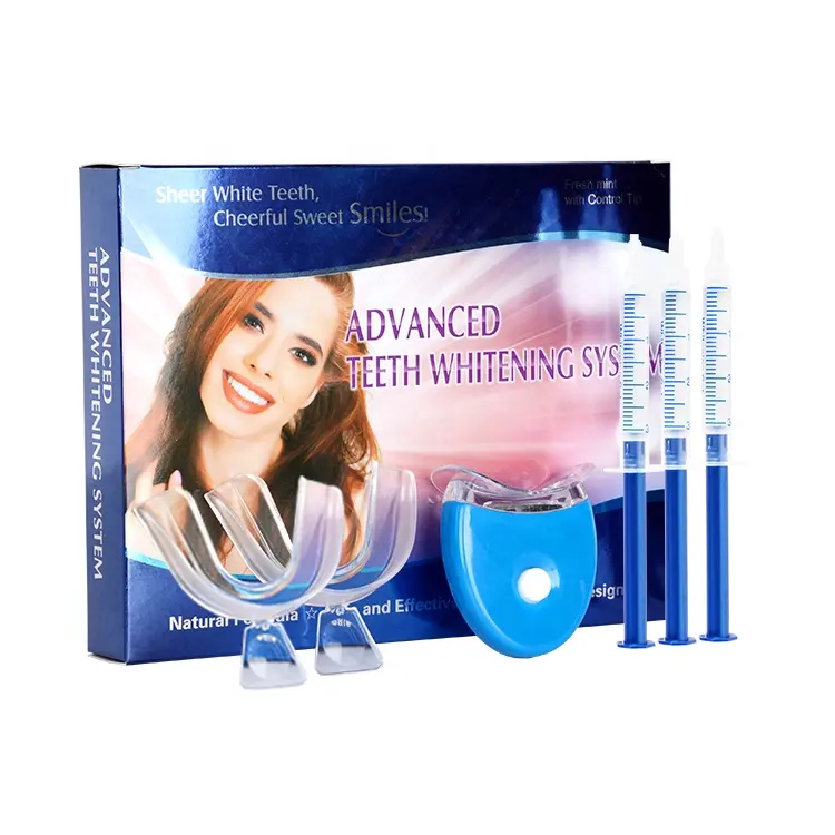 Best Selling 2021 Gift Box Teeth Whitening Gel Kits Bright Smile teeth Whitening Pen Bleaching Syringe Led light And Mouth Tray