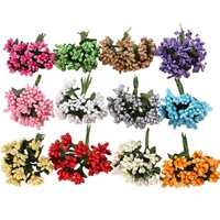 12 petites branches, bouquet de fleurs, étamines, petites baies, style forêt, brise douce et fraîche, pour couronne de mariée et accessoires de cheveux faits main