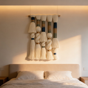 Venta al por Mayor de Arte Mural de Cuerda Trenzada Estilo <span class=keywords><strong>Boho</strong></span> <span class=keywords><strong>Chic</strong></span>, Directo de Fábrica para Interiores de Hoteles y Hostales - Product Image 1