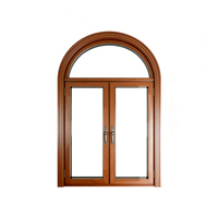 Fenêtre française en bois avec cadre en aluminium, verre trempé, design à persiennes, rupture de pont thermique pour climat froid, extérieur villa hôtel