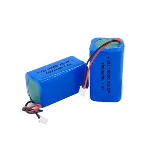 Waterproof 7.4V 18650 3000mAh/3100mah/3200mah/3400mah rechargeable lithium ion battery pack with bms and connector