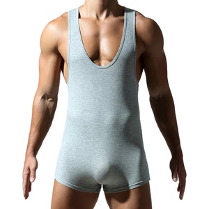 Combinaison athlétique une pièce pour <span class=keywords><strong>homme</strong></span>, style débardeur de lutte, pour la gym et l'entraînement, en Polyester/Coton - Product Image 2