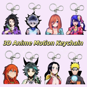 พวงกุญแจอนิเมะเคลื่อนไหว3D ที่มีประกายของเหลวรูปการ์ตูนน่ารักของขวัญแปลกใหม่สำหรับเทศกาลคริสต์มาสวันเกิด - Product Image 3