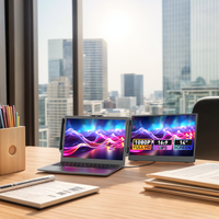 Moniteur LCD portable IPS 14 pouces USB-C avec double haut-parleur, 1080P, extension d'écran facile à connecter, pour PC, jeux PS5, écran supplémentaire pour ordinateur portable