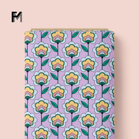 Tissu en coton doux Finemore 2025 avec fleurs en tissu de coton personnalisées, marqueurs textiles créatifs pour projets DIY