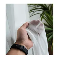 Rideau Blanc au Design de Luxe, Tissu Pur, Populaire et Bon Marché pour Chambre à Coucher, 100% Polyester