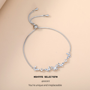 Butterfly Charm <b>Bracelet</b> For Women Silver Tone <b>Adjustable</b> Chain Gift Jewelry Fashion Accessory - Product Image 3