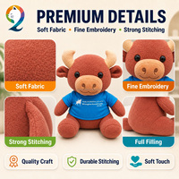 Boneka Plush Desain Kustom Tanpa Bagian Kecil Hadiah Pameran Dagang Boneka Hewan Isi Dakron Kustom