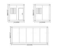 Conteneur pliable carré de type Z de 20 pieds, entrepôt, transport rapide, maison préfabriquée, respirant, portable, design transitoire, 1 an