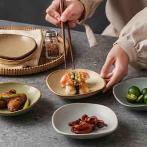 Japandi Sushi Barbecue <b>Ceramic</b> Tableware <b>Plates</b> for Restaurant 5 Inch Special-Shaped Hot Pot Sauce Dish Snacks Small Dish - Product Image 2