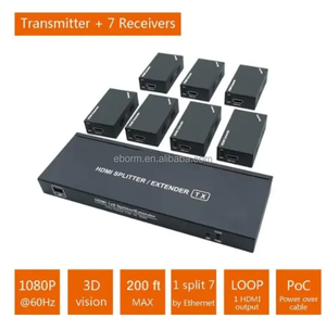 1x7 <span class=keywords><strong>HDMI</strong></span> <span class=keywords><strong>Splitter</strong></span> <span class=keywords><strong>Extender</strong></span> 60m <span class=keywords><strong>1x2</strong></span> <span class=keywords><strong>HDMI</strong></span> UTP <span class=keywords><strong>Extender</strong></span> CAT5e CAT6 1080P RJ45 <span class=keywords><strong>HDMI</strong></span> <span class=keywords><strong>Splitter</strong></span> extensor Transmitter Receiver - Product Image 4