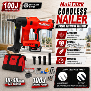 <span class=keywords><strong>Cloueur</strong></span> à béton sans fil industriel haute performance NailTask DCCN100X2 20V à batterie lithium-ion sans balais pour l'étanchéité des fondations - Product Image 3