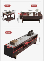 Neues chinesisch-inspiriertes Massivholz-Sofa- und Couchtisch-Set für große Villen – Moderne Luxus-Wohnzimmermöbel im Stauraum-Stil