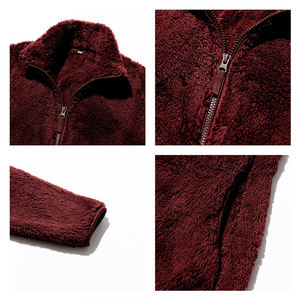 Rocker Fleece Pijamas para hombres Moda <span class=keywords><strong>Mujer</strong></span> Cálido Coral Fleece <span class=keywords><strong>Chaqueta</strong></span> Pareja Franela Zip Colorido Personalizado Homewear Tops <span class=keywords><strong>Chaqueta</strong></span> - Product Image 3
