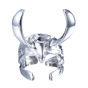 Bijoux fantaisie en alliage de zinc, bague punk avec breloque film <span class=keywords><strong>Thor</strong></span>, bague casque de <span class=keywords><strong>Loki</strong></span> du Monde Noir pour hommes, fourniture directe d'usine - Product Image 2