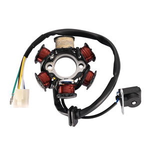 GOOFIT Bobine 6 Pôles 5 Fils Prise Femelle AC Demi-Vague <span class=keywords><strong>Stator</strong></span> d'<span class=keywords><strong>Allumage</strong></span> Magnéto de Remplacement pour Moteur GY6 50cc-125cc ATV Quad Pocket - Product Image 1
