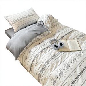 Grade 100% Cotton 300TC Eco-Friendly Organic Printed Custom Logo Wedding Four-Piece Kit <b>Bed</b> <b>Sheet</b> Set Woven Technology - Product Image 2