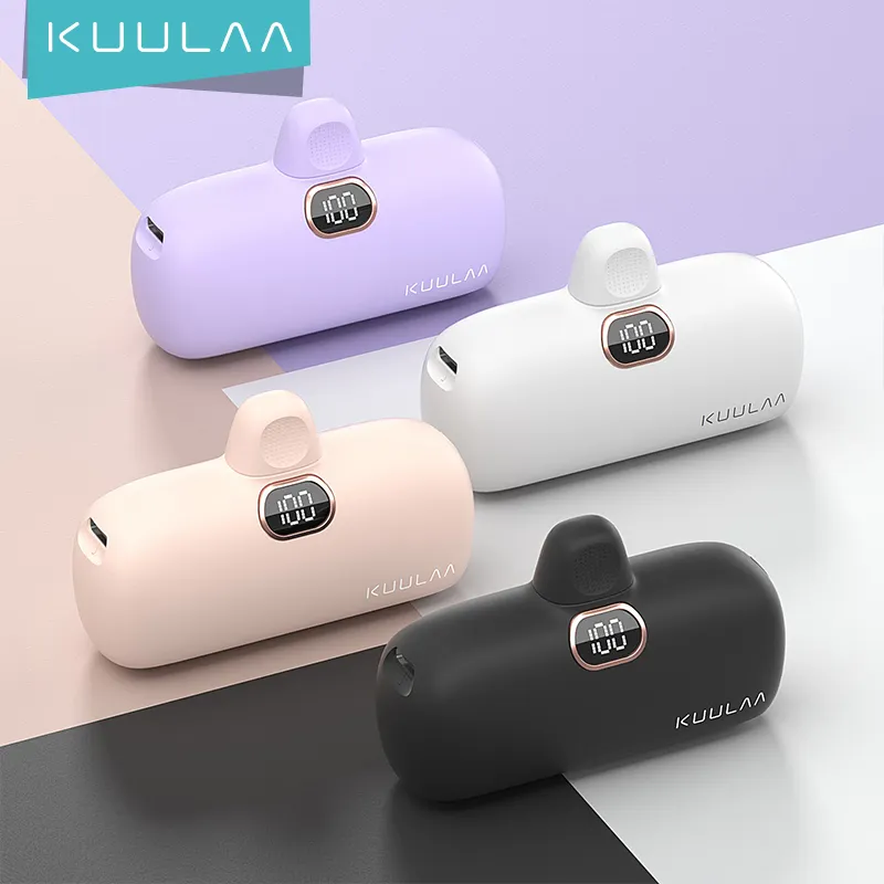 KUULAA Mini Power Bank 5000mAh Tragbare Schnell ladung 18WPower bank Handy Ersatz Externer Akku Für Samsung Huawei Xiaomi