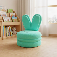Tabouret enfant moderne et portable avec dossier rotatif à 360 degrés en forme de lapin, idéal pour le salon, la chambre d'enfant et la maternelle