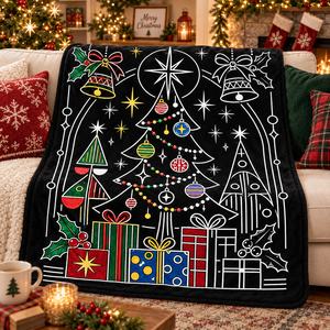Couverture rectangulaire en peluche personnalisable à colorier pour Noël, décoration d'intérieur, activité familiale hivernale, cadeau pour enfants - Product Image 4