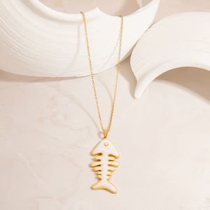 Collar con Colgante de Animales de la Serie Océano, Acero Inoxidable, Color Oro 18K, Cadena para Clavícula, Joyería de Regalo, Esencial para el Verano y la Playa - Product Image 3