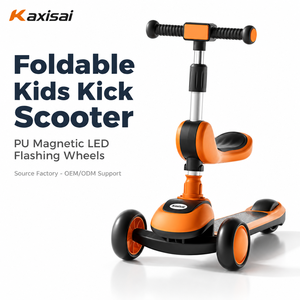 Patinete Infantil de Marca Privada OEM ODM, Patinete Plegable de 3 Ruedas para Niños, Color Personalizado, Ruedas LED para Exportación al Por Mayor - Product Image 1
