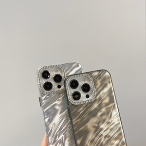 Funda Protectora para Teléfono con Diseño de Ondas de Agua y Láser <span class=keywords><strong>Halo</strong></span>, Electrochapada, para 16, 15 Pro, 14, 13, 12, 11 Pro, de Fábrica OEM - Product Image 5