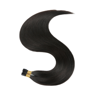 Extensiones de cabello Remy virgen preadheridas, cabello humano Real, punta de palo recto, # 1B Color, máquina de rizos naturales de ondas profundas sueltas - Product Image 4