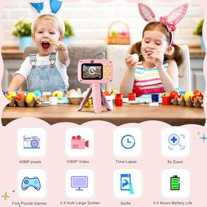 Fotocamera per Bambini Jiexunda 3-12 Anni, Regalo di Natale e Compleanno per Ragazze e Ragazzi, Videocamera Digitale HD 40MP con Funzione Selfie e Video - Product Image 2