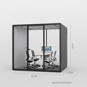 Cabines de bureau insonorisées noires modernes pour salles de <span class=keywords><strong>réunion</strong></span> multi-personnes, modulaires et mobiles, pour centres commerciaux, vente en gros - Product Image 2