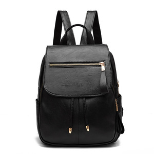 PU Leather Women <b>Backpack</b> Fashion Solid <b>School</b> Bags for Girls Large Capacity Casual Women <b>Black</b> <b>Backpacks</b> - Product Image 5