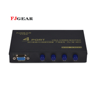 FJ-15-4CH Fjgear 4 Port sakelar VGA 1080P HD/kunci beralih empat server host berbagi satu tampilan cangkang logam