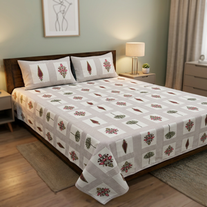 Parure de lit King Size en coton imprimé floral 500TC, écologique, non toxique, rafraîchissante et lavable, avec 2 taies d'oreiller réversibles pour la maison - Product Image 2