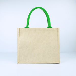 Sac fourre-tout en jute structuré de qualité supérieure avec logo personnalisé, poignées en sangle polyester, poche zippée 25x30x10cm - Cadeau d'entreprise réutilisable OEM/ODM - Product Image 4