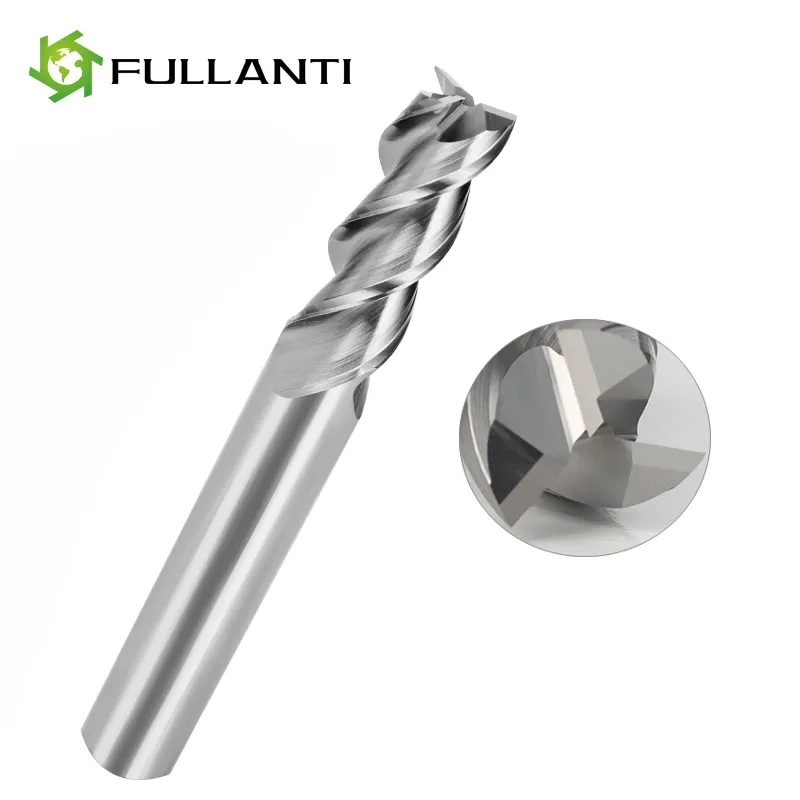 FULLANTI 3 Flute Tungsten Carbide CNC Milling Cutters For Aluminum End Milling Cutter