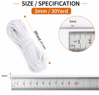 Cordon élastique multicolore en nylon 100% de 2 mm, 2,5 mm, 3 mm pour la confection artisanale, le bricolage, la couture, les chaussures, les sacs, les vêtements