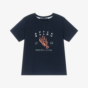 T-shirts en coton biologique pour enfants, hauts à manches courtes pour garçons, vêtements d'été personnalisés pour enfants - Product Image 2