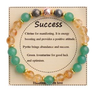 <span class=keywords><strong>Bracelet</strong></span> tendance en perles de pierres naturelles et de cristal rondes, élastique, empilées, pour l'équilibre et la protection, cadeau de vacances inspirant - Product Image 6
