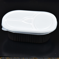 Boîte à lunch double couche en plastique recyclé pour sushis, nouilles et chips - Boîtes écologiques en PP