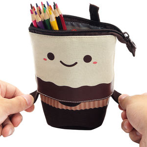 На заказ Симпатичный Телескопический холщовый всплывающий пенал на молнии выдвижной тканевый держатель для карандашей, сумка для ручек со стоячим элементом - Product Image 4