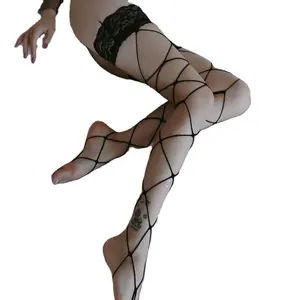 女性图案渔网紧身衣小孔大腿高性感丝袜内衣女性性感内衣