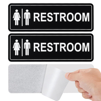 Plaque de porte commerciale moderne en plastique personnalisée pour toilettes, avec support auto-adhésif pour usage domestique et sanitaire