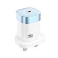 Compatibilité mondiale GaN Type-C Adaptateur Chargeur 35w PD Chargeur US EU UK Wall Plug Universal 27W USB Adaptateurs pour Téléphone 16 15 14