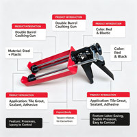 Pistol Lem Dua Komponen Grosir Pabrik, Aplikator Epoxy Manual, Pistol Caulk Batang Ganda untuk Perekat Kartrid Dua Bagian