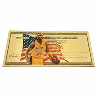 Carte de collection de basket-ball personnalisée plaquée or PE KOBE BRYANT, carte décorative pour fans, cadeau commémoratif pour les fans