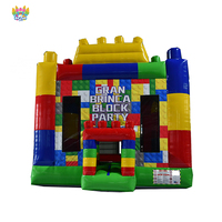 Château gonflable AirFunPro avec blocs de construction, toboggan, en PVC, facile à installer, pour 10 enfants maximum, fête d'anniversaire, amusement en plein air