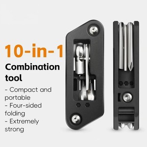 Herramienta Multiusos para <span class=keywords><strong>Bicicleta</strong></span> 10 en 1, Acero al Cromo Vanadio, 132g, Diseño Plegable Compacto para Reparaciones <span class=keywords><strong>de</strong></span> Emergencia en Ciclismo, Equipo <span class=keywords><strong>de</strong></span> Ciclismo - Product Image 2