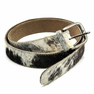 Mode Vintage léopard en gros femmes peau de vache poney cheveux hommes décontracté taille fourrure ceinture avec <span class=keywords><strong>boucle</strong></span> <span class=keywords><strong>ardillon</strong></span> - Product Image 1