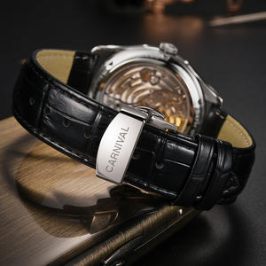 Montres mécaniques automatiques pour hommes CARNIVAL, bracelet en cuir, résistantes à l'eau, avec approvisionnement direct de la marque - Product Image 3