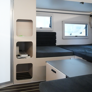 Kleiner Fiberglas Erweiterbarer Maßgefertigter Anhänger Dreifach-Etagenbett Australischer Camper Wohnmobil Hybrid-Wohnwagen Quad Australien mit Toilette - Product Image 3